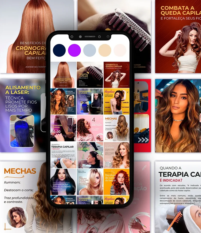 Ultra Pack Canva Cabeleireira — Posts prontos para Instagram
